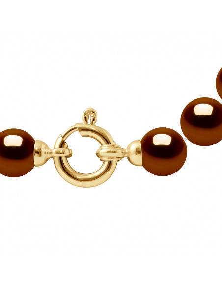 Colliers Rangs de Perles Rondes - Tailles de 7 à 9 mm - 42 cm - Anneau Marin Prestige - Or 375 - NEUILLY