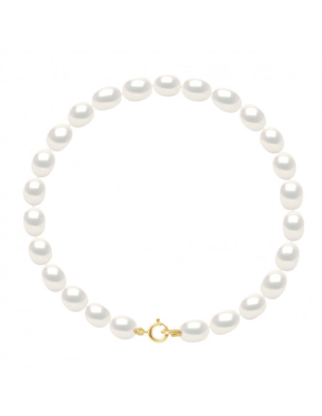 Bracelets Rangs de Perles Grain de Riz - Tailles de 4 à 6 mm - Anneau Ressort - Or 375 - REPUBLIQUE