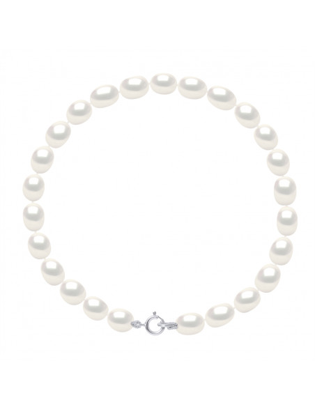 Bracelets Rangs de Perles Grain de Riz - Tailles de 4 à 6 mm - Anneau Ressort - Or 375 - REPUBLIQUE