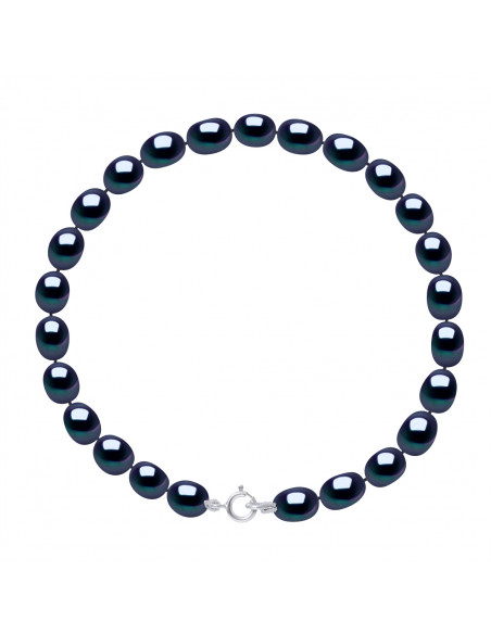 Bracelets Rangs de Perles Grain de Riz - Tailles de 4 à 6 mm - Anneau Ressort - Or 375 - REPUBLIQUE