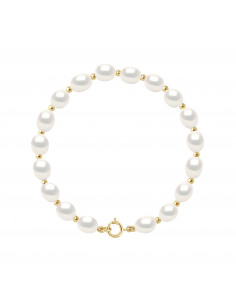 Bracelets Oval Bead Ranks 6-7 mm - Gold Balls - Ergonomic...