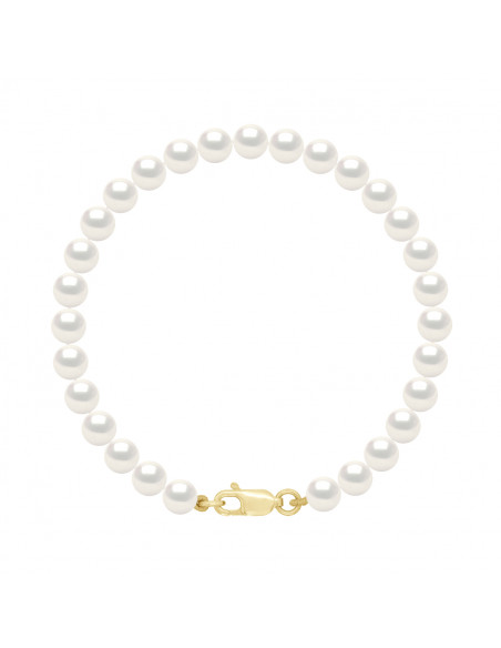 Bracelets Rangs de Perles Rondes - Tailles de 4 à 7 mm - Mousqueton - Or 375 - PASSY