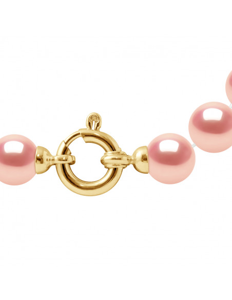 Bracelet Rang de Perles Rondes - Tailles de 7 à 9 mm - Fermoir Anneau Marin Prestige - Or 375 - ELYSEE