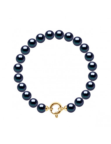 Bracelets Rangs de Perles Rondes - Tailles de 7 à 9 mm - Fermoir Anneau Marin Prestige - Or 750 - TRIOMPHE