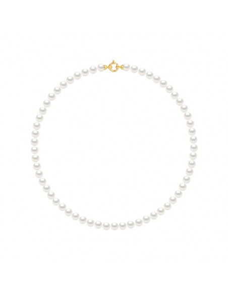 Colliers Rangs de Perles - Tailles 5 à 7 mm - 42 cm - Anneau Marin - Or 750 - VENDOME