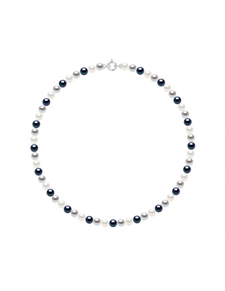 Colliers Rangs de Perles - Tailles 5 à 7 mm - 42 cm - Anneau Marin - Or 750 - VENDOME
