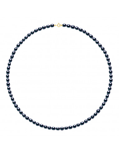 Colliers Rangs de Perles Grain de Riz - Tailles de 4 à 6 mm - Anneau Ressort - Or 750 - MONTAIGNE