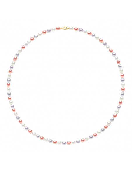 Necklaces rice pearls rice - sizes from 4 to 6 mm - spring ring - Gold 750 - Montaigne