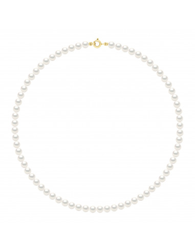 Colliers Rangs de Perles Rondes - Tailles de 4 à 6 mm - 42 cm - Fermoir Ergonomique - Or 750 - AUTEUIL