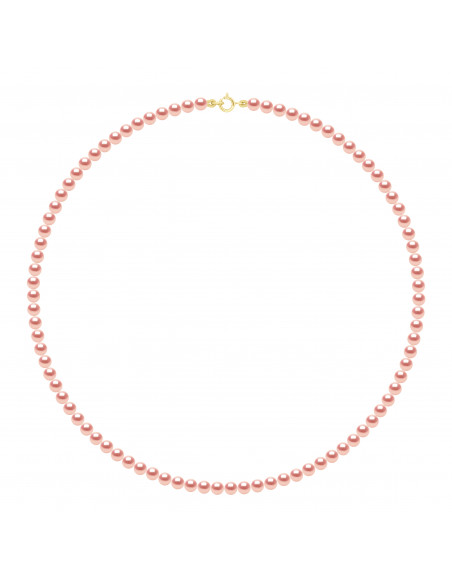 Row Freshwater Bead Necklaces - Sizes from 4 to 6 mm - Spring Ring - Gold 375 - Surnens