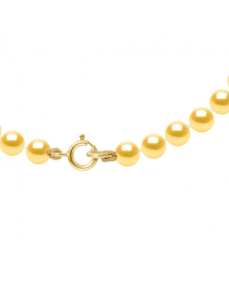 Colliers Rangs de Perles d'Eau Douce Rondes - Tailles de 4 à 6 mm - Anneau Ressort - Or 375 - SURENNES