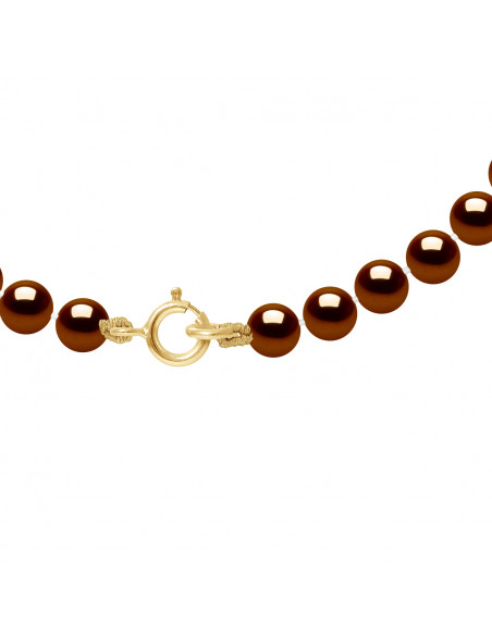 Colliers Rangs de Perles d'Eau Douce Rondes - Tailles de 4 à 6 mm - Anneau Ressort - Or 375 - SURENNES