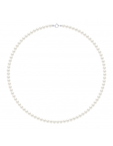 Colliers Rangs de Perles d'Eau Douce Rondes - Tailles de 4 à 6 mm - Anneau Ressort - Or 750 - VINCENNES