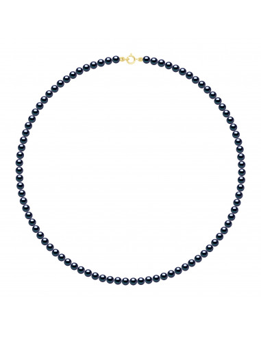Colliers Rangs de Perles d'Eau Douce Rondes - Tailles de 4 à 6 mm - Anneau Ressort - Or 750 - VINCENNES