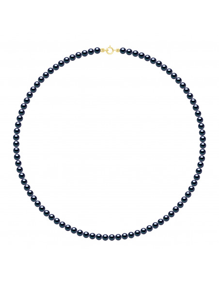 Colliers Rangs de Perles d'Eau Douce Rondes - Tailles de 4 à 6 mm - Anneau Ressort - Or 750 - VINCENNES