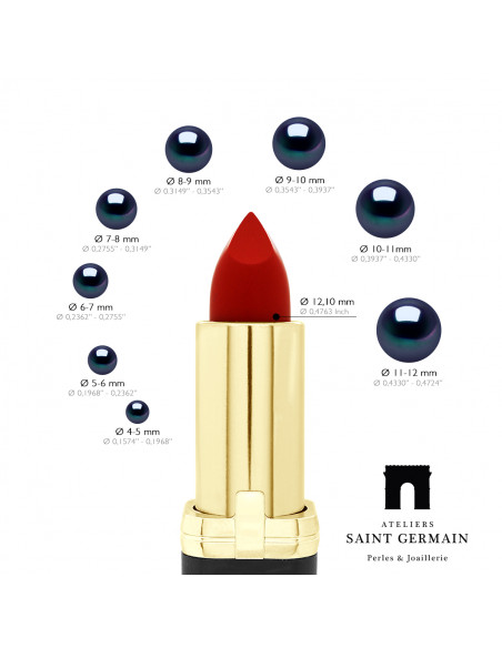 Chute Necklaces - Round Bead Rings from 10 to 6 mm - 55 cm - Prestige Marin Ring - Gold 750 - ROYAL PORT