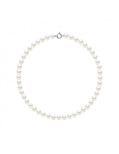 Colliers Rangs de Perles Rondes - Tailles de 9 à 12 mm - Anneau Marin Prestige - Or 750 - TRIOMPHE