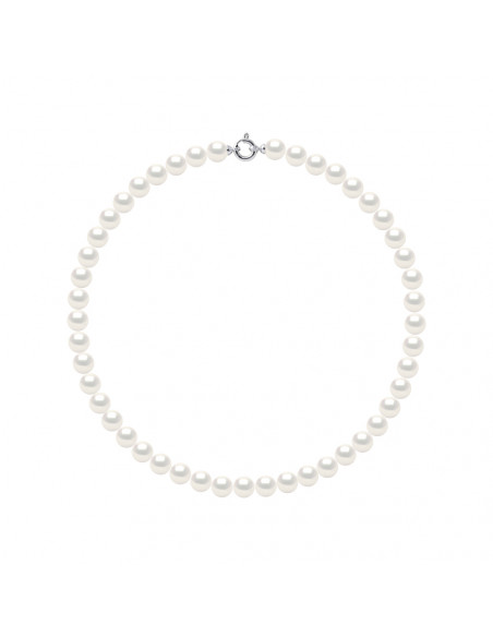 Colliers Rangs de Perles Rondes - Tailles de 9 à 12 mm - Anneau Marin Prestige - Or 375 - ELYSEE