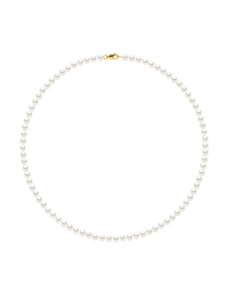 Colliers Rangs de Perles Rondes - Tailles de 4 à 7 mm - 42 cm - Mousqueton - Or 750 - SAINT CLOUD