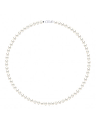 Colliers Rangs de Perles Rondes - Tailles de 4 à 7 mm - 42 cm - Mousqueton - Or 750 - SAINT CLOUD