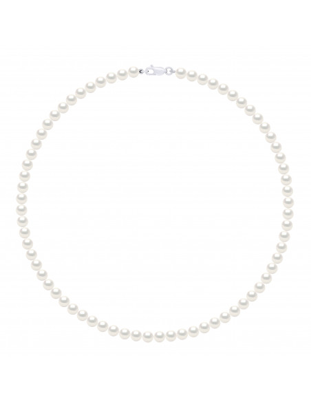Colliers Rangs de Perles Rondes - Tailles de 4 à 7 mm - 42 cm - Mousqueton - Or 750 - SAINT CLOUD