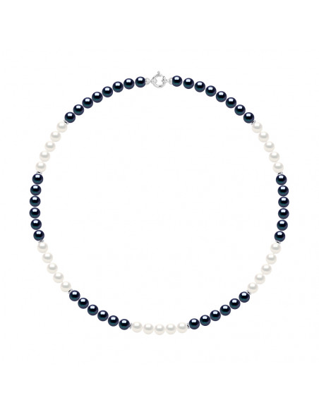Colliers Rangs de Perles Rondes 6-7 mm - Anneau Marin Prestige - Or 375 - ALESIA