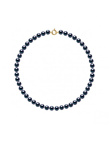 Colliers Rangs de Perles Rondes / Semi Rondes - Tailles de 7 à 10 mm - 45 cm - Anneau Marin - Or 750 - DAUPHINE