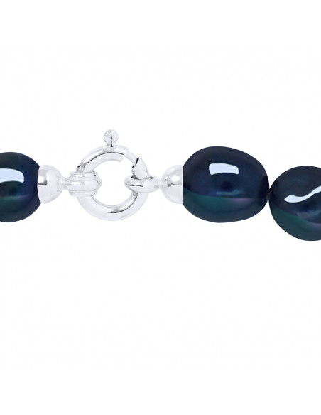 Colliers Rangs de Perles d'Eau Douce Baroques - Tailles de 6 à 9 mm - 45 cm - Anneau Marin - Or 375 - MARAIS