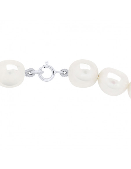 Colliers Rangs de Perles d'Eau Douce Baroques - Tailles de 6 à 9 mm - 45 cm - Anneau Ressort - Or 375 - SORBONNE