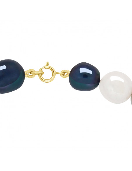 Colliers Rangs de Perles d'Eau Douce Baroques - Tailles de 6 à 9 mm - 45 cm - Anneau Ressort - Or 375 - SORBONNE