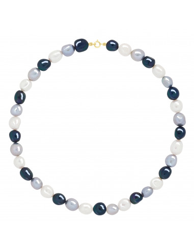 Colliers Rangs de Perles d'Eau Douce Baroques - Tailles de 6 à 9 mm - 45 cm - Anneau Ressort - Or 375 - SORBONNE