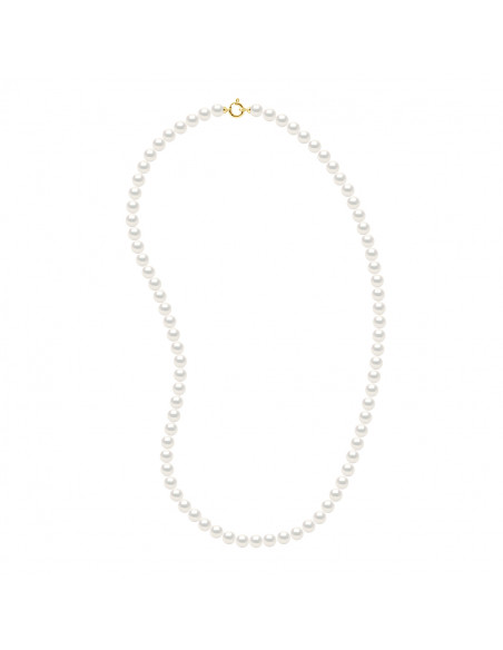 Colliers Sautoirs de Perles Rondes - Tailles de 7 à 9 mm - 60 cm - Anneau Marin Prestige - Or 750 - IENA