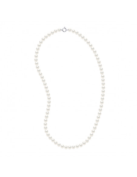 Colliers Sautoirs de Perles Rondes - Tailles de 7 à 9 mm - 60 cm - Anneau Marin Prestige - Or 375 - WAGRAM