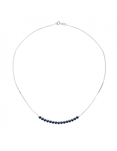 Colliers Chaîne 15 Perles Rondes 3-4 mm - Plusieurs Coloris - Chaîne Forçat - Or 375 - MONTAIGNE
