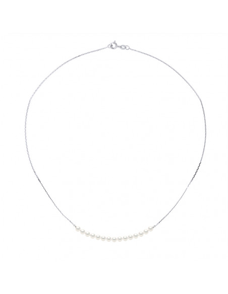 Channel Necklaces 15 Round Beads 3-4 mm - Forçat Chain - Gold 750 - Vincennes