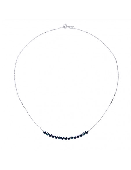 Channel Necklaces 15 Round Beads 3-4 mm - Forçat Chain - Gold 750 - Vincennes