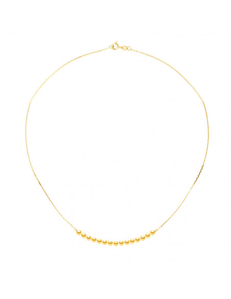 Channel Necklaces 15 Round Beads 3-4 mm - Forçat Chain - Gold 750 - Vincennes