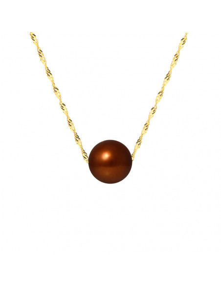 Necklaces Chain Round Beads - Sizes from 7 to 11 mm - Chain Singapore - Gold 375 - Auteuil