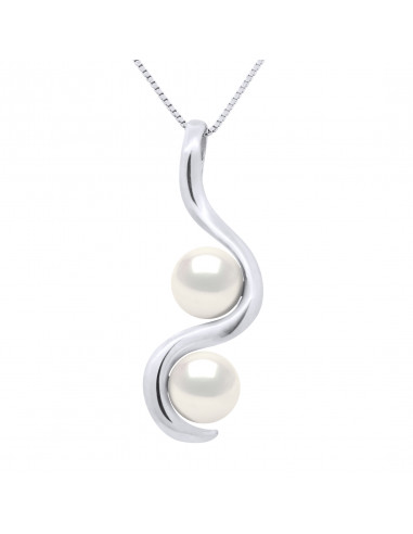 Pendentif Toi & Moi - Perles Rondes 7-8 mm -...