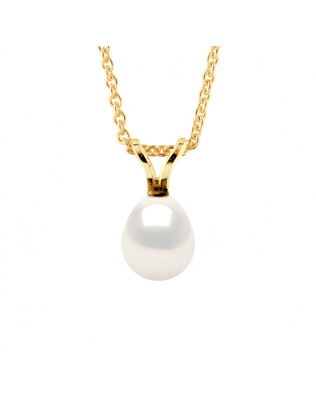 Pendentifs Perle Poire - Tailles de 5 à 8 mm - Chaîne Offerte - Or 750 - BELLEVILLE