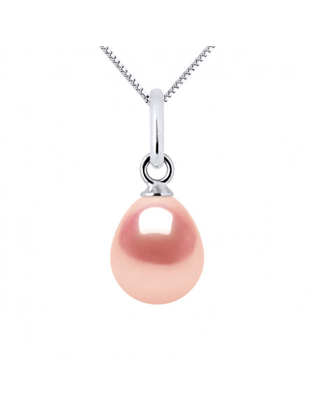 Pendentifs Perle Poire - Tailles de 6 à 9 mm - Chaîne Offerte - Or 750 - REPUBLIQUE