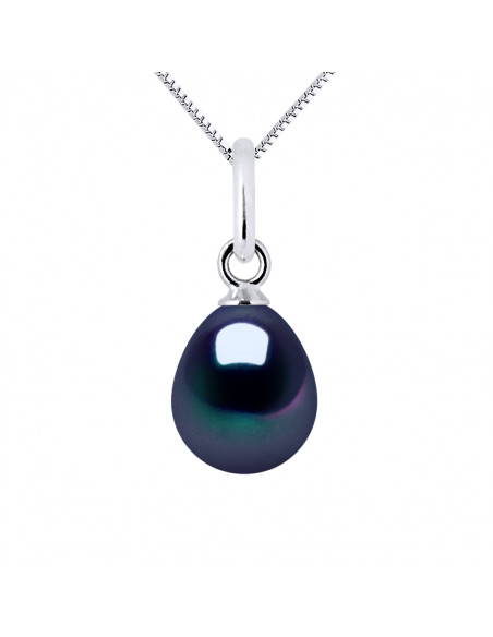 Pendentifs Perle Poire - Tailles de 6 à 9 mm - Chaîne Offerte - Or 750 - REPUBLIQUE