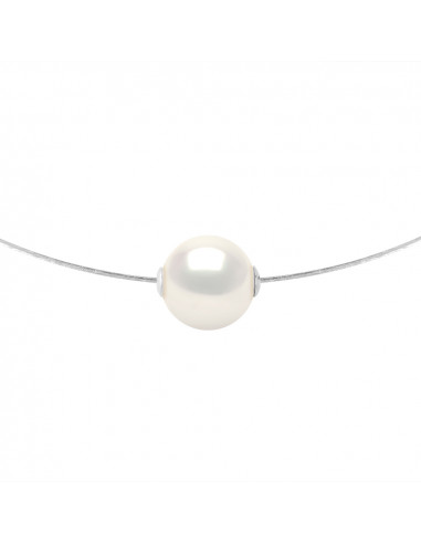Round Pearl Cable Necklace - 9 to 13 mm Size -...