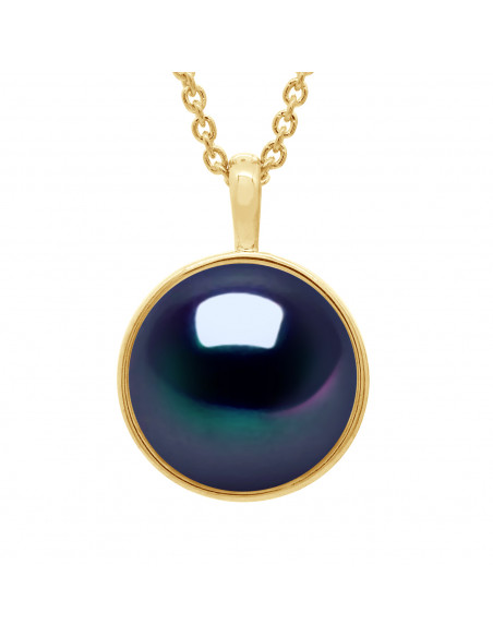 Colliers Perle Bouton 10-11 mm - Entourage Lisse - Chaîne Forçat - Or 750 - BOULOGNE