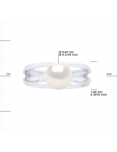 Bague Jonc Perle Ronde 8-9 mm - Or 375 - FOCH