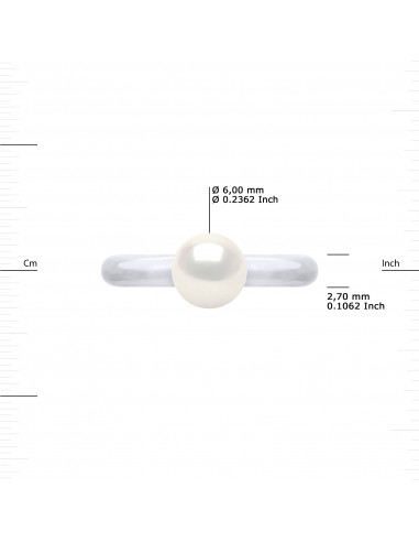 Bague Perle Ronde 6-7 mm - Jonc Or 375 - AUTEUIL