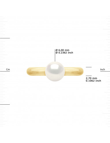 Bague Perle Ronde 6-7 mm - Jonc Or 750 - BASTILLE