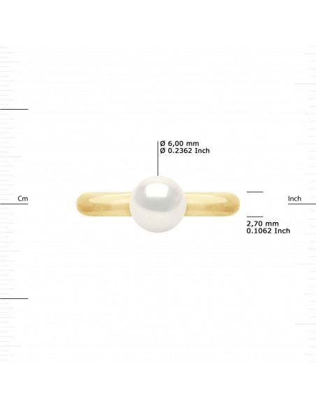 Bague Perle Ronde 6-7 mm - Jonc Or 750 - BASTILLE