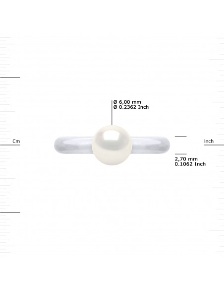 Bague Perle Ronde 6-7 mm - Jonc Or 750 - BASTILLE