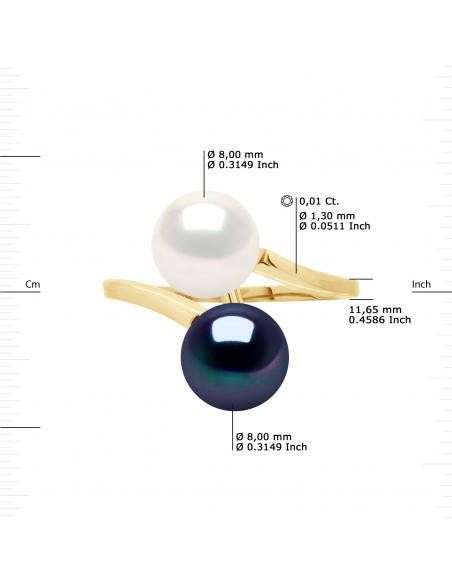 Bague TOI & MOI - Perles Rondes 8-9 mm - Or 375 - REPUBLIQUE